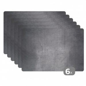 Premium placemats (6 stuks) - Beton - Muur - Zilver