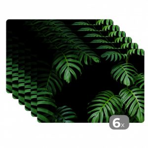 Premium placemats (6 stuks) - Jungle - Planten - Monstera