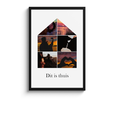 Foto in lijst - Huisje collage