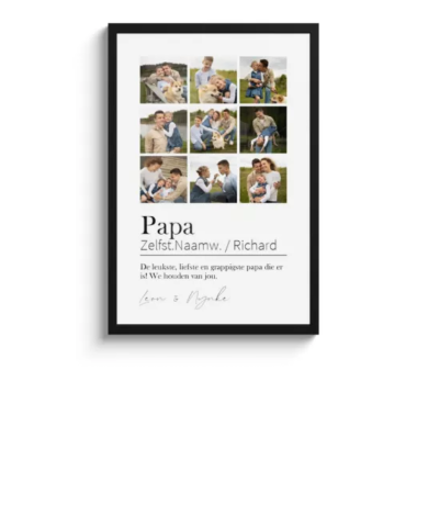 Foto in lijst - Papa betekenis collage