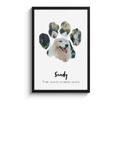 Foto in lijst - Dierenpootje