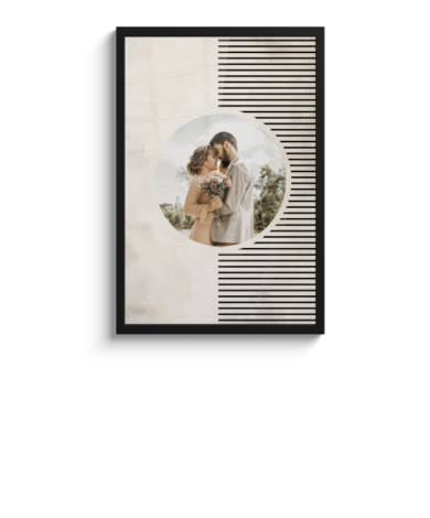 Foto in lijst - Rondje met abstracte achtergrond