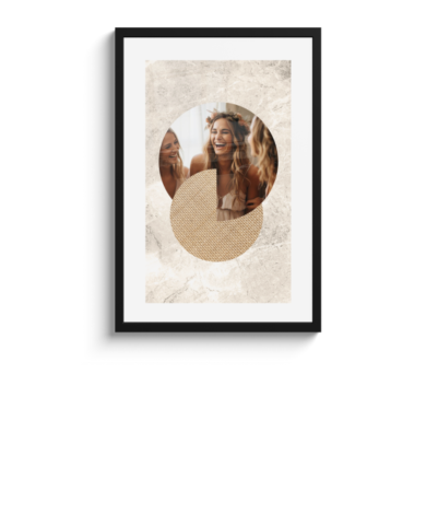 Foto in lijst - Rondje met beige achtergrond