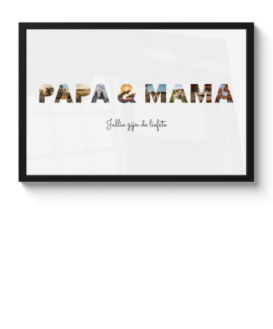 Poster met lijst - Papa & Mama