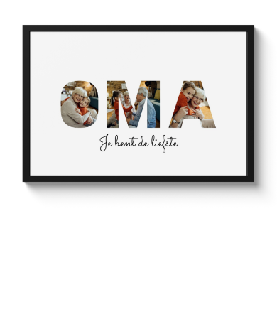 Letter collage voor Oma