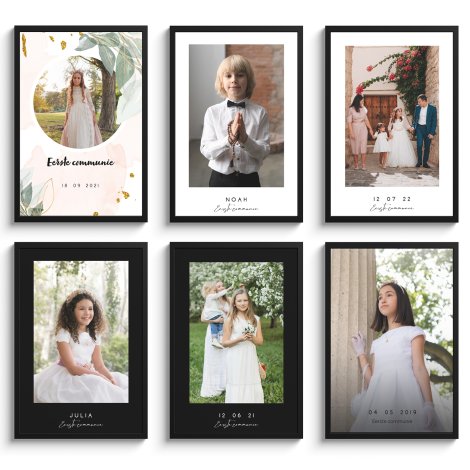 Overzicht poster communie templates