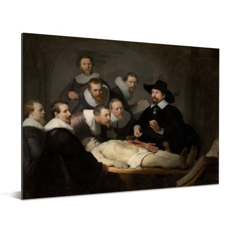 De anatomische les van Dr Nicolaes Tulp - Schilderij van Rembrandt van Rijn Aluminium