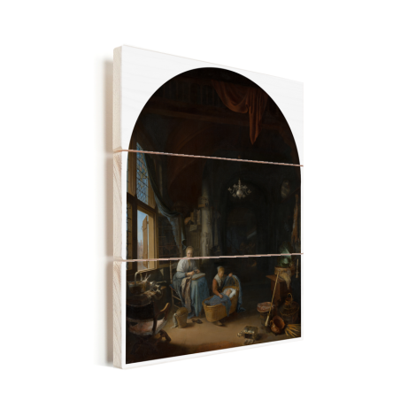 De jonge moeder - Schilderij van Gerrit Dou Vurenhout met planken