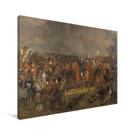 De Slag bij Waterloo - Schilderij van Jan Willem Pieneman Canvas