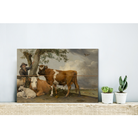 De stier - Schilderij van Paulus Potter Vurenhout met planken