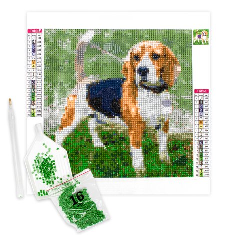Diamond painting met hondenfoto