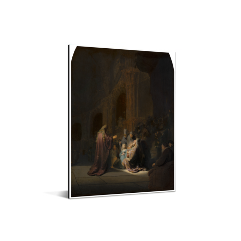Het loflied van Simeon - Schilderij van Rembrandt van Rijn Aluminium
