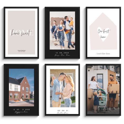 6 templates van de poster met lijst housewarming