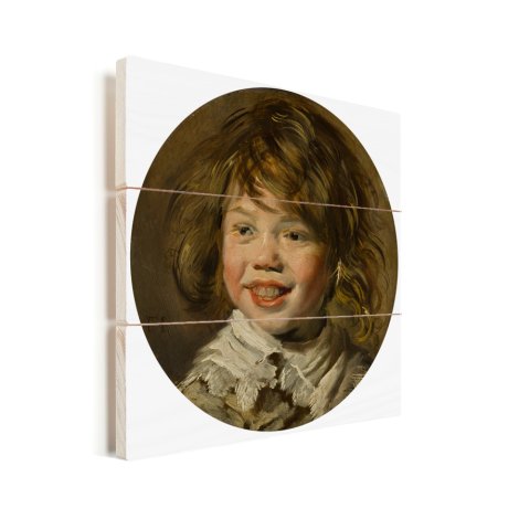 Lachende jongen - Schilderij van Frans Hals Vurenhout met planken