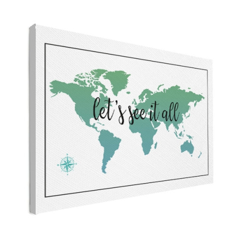 Tekst see it all met kompas canvas