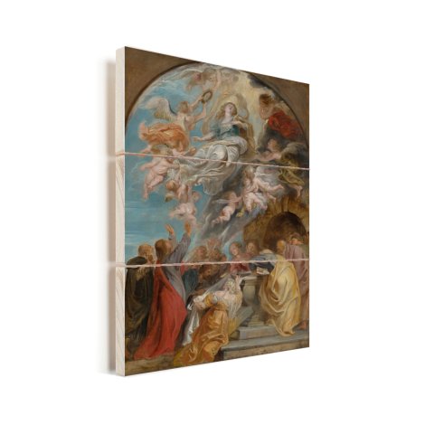 Modello voor de hemelvaart van Maria - Schilderij van Peter Paul Rubens Vurenhout met planken