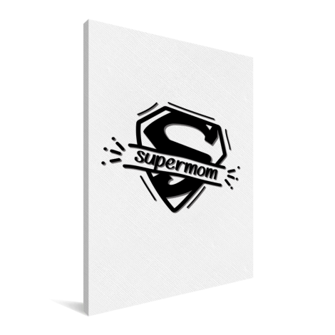 Moederdag - Supermom zwart wit Canvas