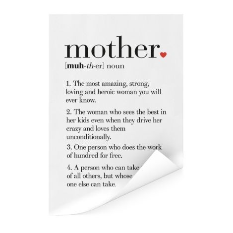 Moederdag - definitie Mother Poster