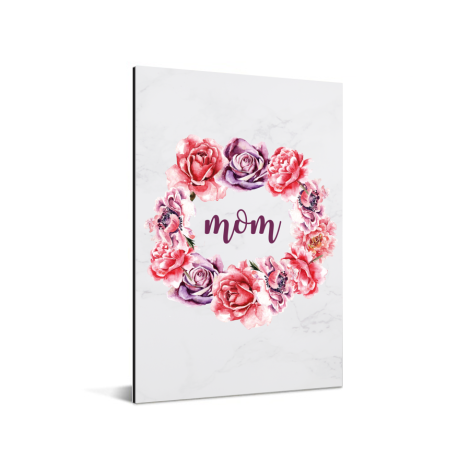 Moederdag - bloemenprint en tekst - Mom Aluminium