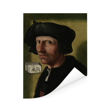 Portret van Jacob Cornelisz van Oostsanen - Schilderij van Jacob Cornelisz van Oostsanen Poster