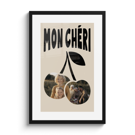 Poster met lijst - Mon Chéri