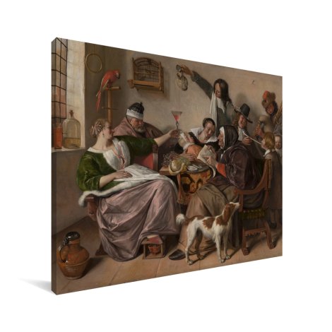 Soo voer gesongen soo na gepepen - Schilderij van Jan Steen Canvas