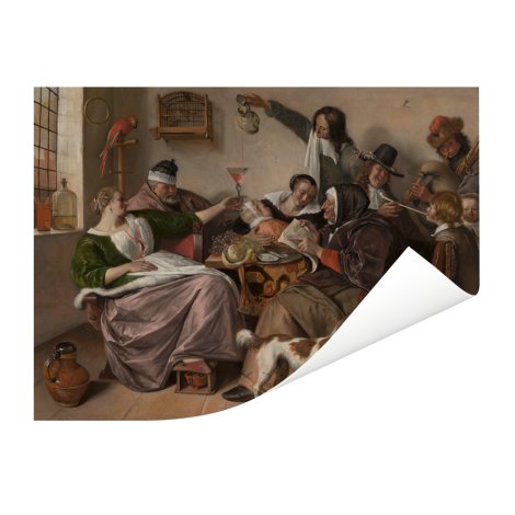 Soo voer gesongen soo na gepepen - Schilderij van Jan Steen Poster