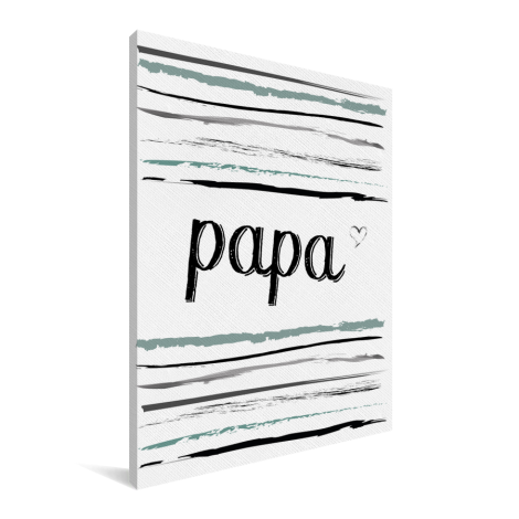 Vaderdag -tekst en strepen - Papa - voor de liefste mama Canvas