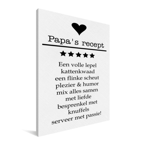 Vaderdag - Papa’s recept Canvas