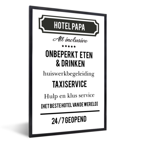 Vaderdag - Hotel papa met tekst Fotolijst