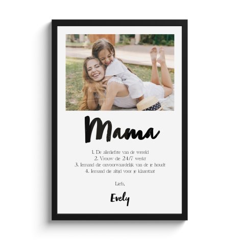 Poster met lijst - Betekenis mama