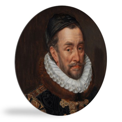 Willem van Oranje - Schilderij van Adriaen Thomasz wandcirkel 