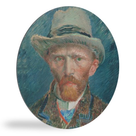 Zelfportret 1887 - Schilderij van Vincent van Gogh wandcirkel 