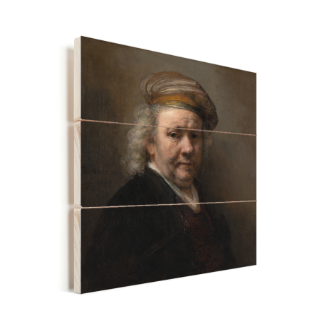 Zelfportret - Schilderij van Rembrandt van Rijn Vurenhout met planken