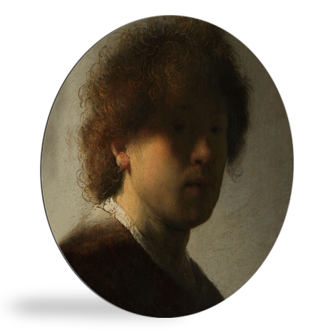 Zelfportret - Schilderij van Rembrandt van Rijn wandcirkel 