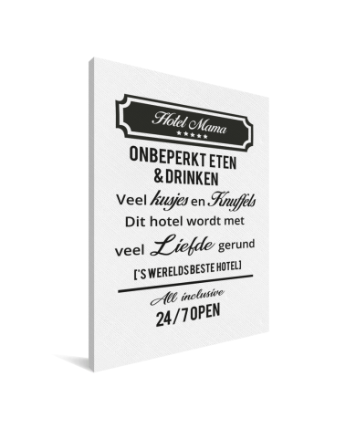 Moederdag - Hotel Mama altijd open Canvas