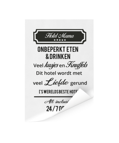 Moederdag - Hotel Mama altijd open Poster