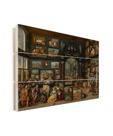 Apelles schildert Campaspe - Schilderij van Willem van Haecht Vurenhout met planken