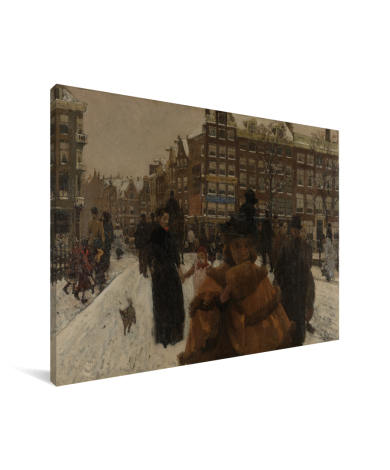 De Singelbrug bij de Paleisstraat in Amsterdam - Schilderij van George Hendrik Breitner Canvas