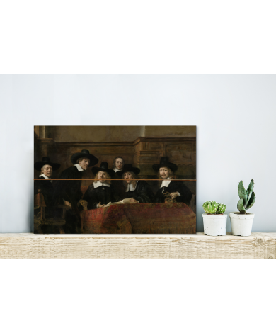 De staalmeesters - Schilderij van Rembrandt van Rijn Vurenhout met planken