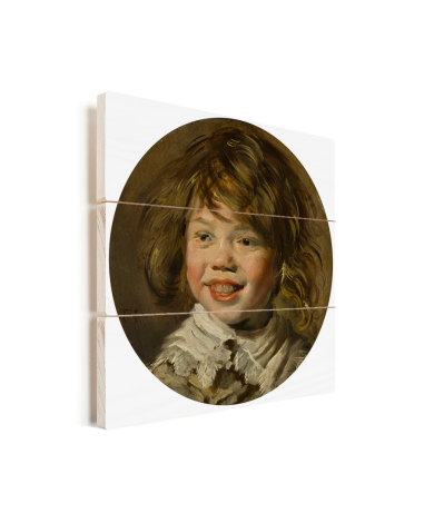 Lachende jongen - Schilderij van Frans Hals Vurenhout met planken