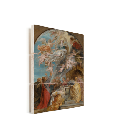Modello voor de hemelvaart van Maria - Schilderij van Peter Paul Rubens Vurenhout met planken