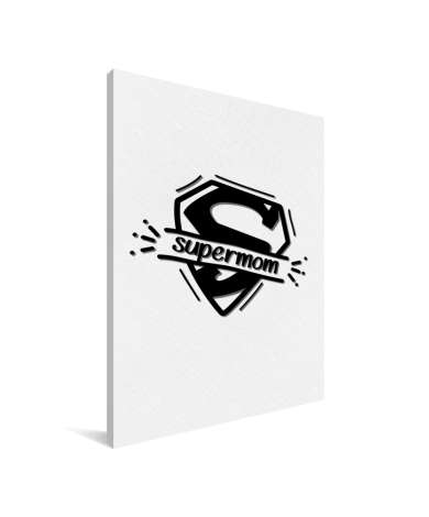 Moederdag - Supermom zwart wit Canvas