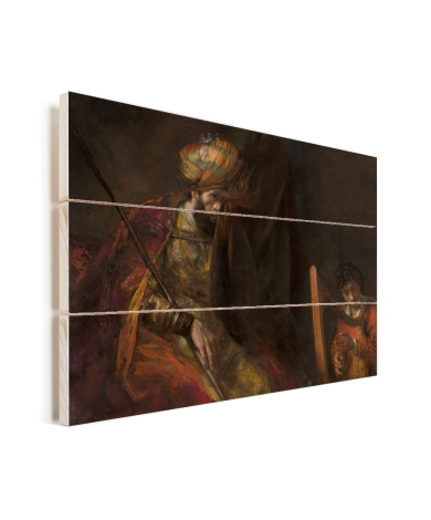 Saul en David - Schilderij van Rembrandt van Rijn Vurenhout met planken