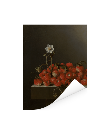 Stilleven met kazen amandelen en krakelingen - Schilderij van Clara Peeters Poster
