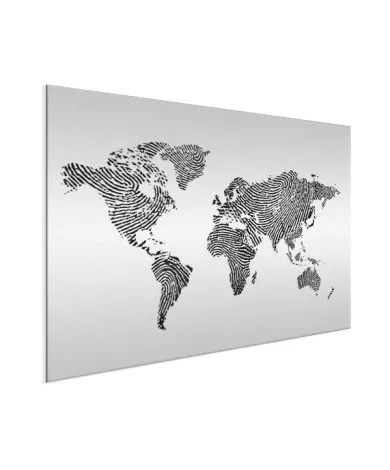 Vingerafdruk - zwart wit aluminium