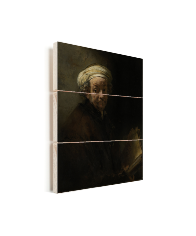 Zelfportret als de apostel Paulus - Schilderij van Rembrandt van Rijn Vurenhout met planken