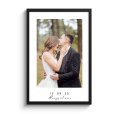 Poster met lijst met trouwfoto en trouwdatum thumbnail