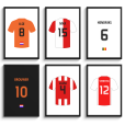 Templates van verschillende voetbalshirts op poster thumbnail