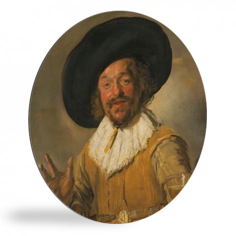 De vrolijke drinker - Schilderij van Frans Hals wandcirkel 
